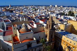 Vistas desde la Torre de Poniente de la Catedral de Cádiz.